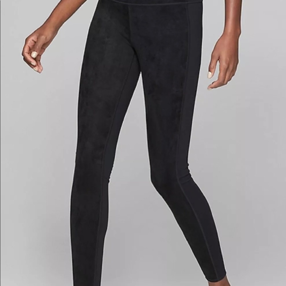 Athleta Suede Strut Tight in Black size small